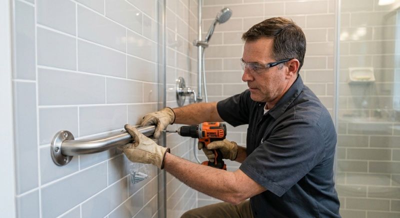 Shower Grab Bar Installation in Conroe, TX