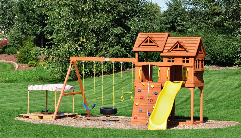 Wooden Swing Set Installation in Kansas City, KS